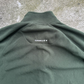 2000s OAKLEY GREEN ZIP UP PULLOVER FLEECE