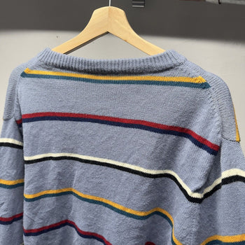 1990s Striped Knit Sweater ERD ERL Grunge Skater Chrome