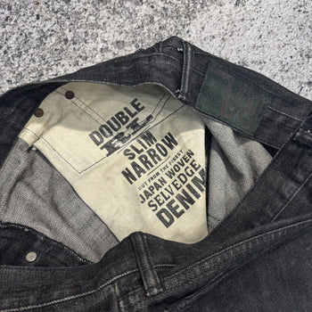 RRL SLIM JAPANESE SELVEDGE BLACK DENIM JEANS