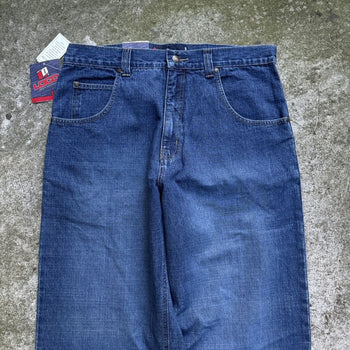 2000S Y2K LOCO BAGGY WIDE LEG BLUE SKATER DENIM JEANS