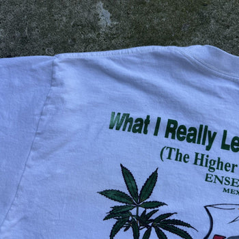 2000S WHAT I REALLY LEARNED IN SCHOOL HIGHER EDUCATION WEED TEE