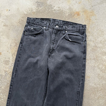 1990s LEVI'S 505 ORANGE TAB FADED BLACK STRAIGHT DENIM JEANS