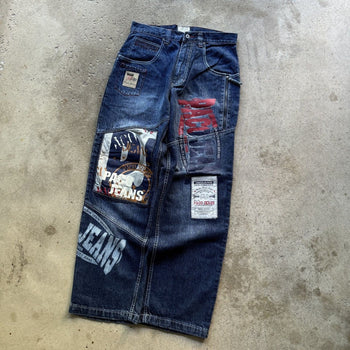 1990S/2000S Y2K PACO JEANS BAGGY PATCH DENIM SKATER JEANS