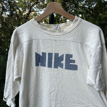 1970s Nike Block Logo Thrashed Faded Distressed Shirt Grunge