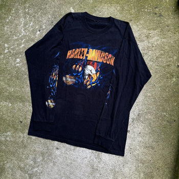 2000S HARLEY DAVIDSON EAGLE FLAME LONGSLEEVE TEE TEXAS