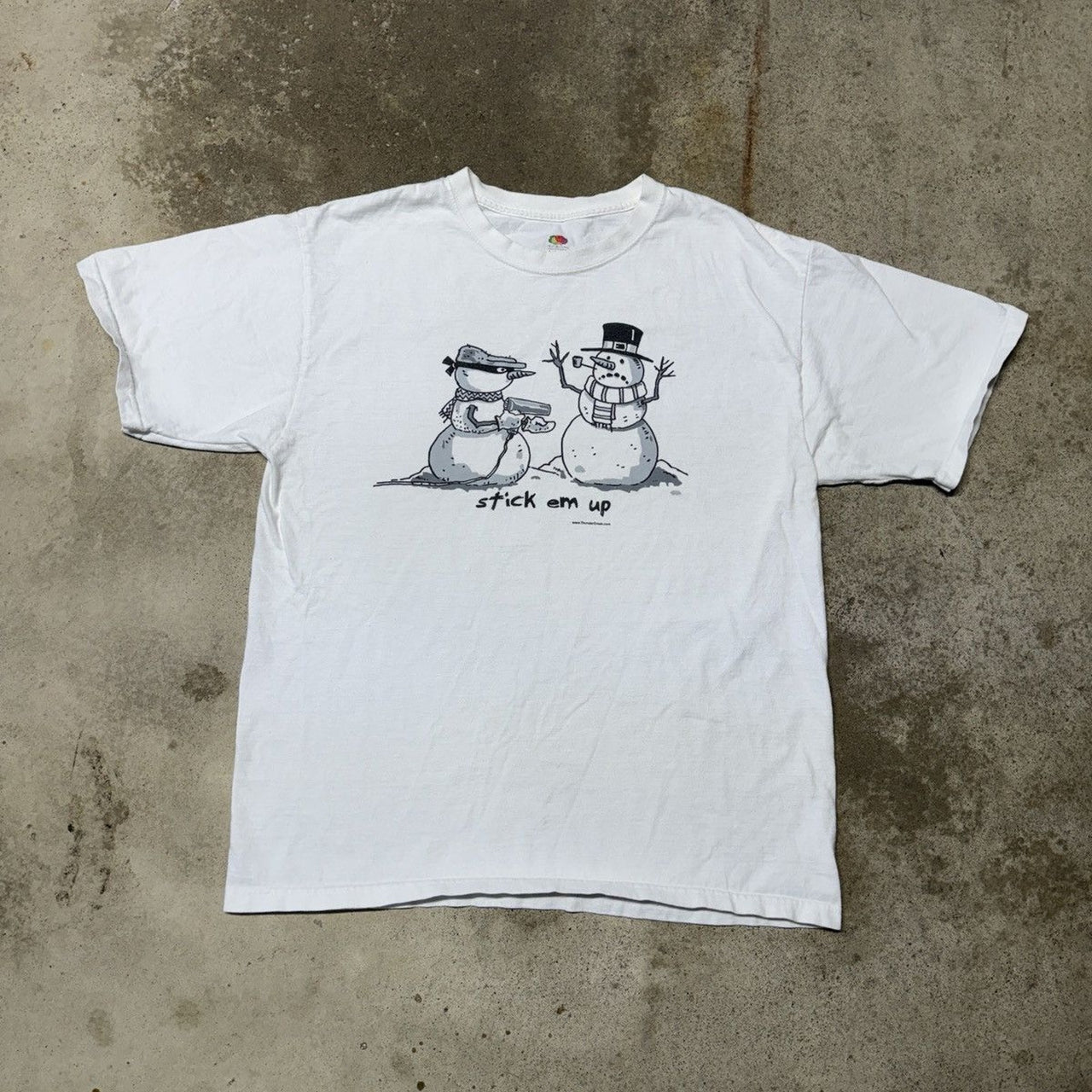 CAMISETA CON PISTOLA DE MUÑECO DE NIEVE STICK EM UP DE LOS AÑOS 2000 Y2K