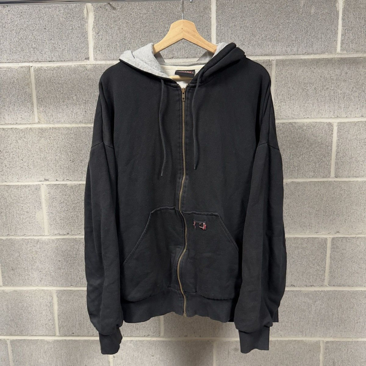 2000s Thrashed Faded Dickies Thermal Lined Zip Hoodie