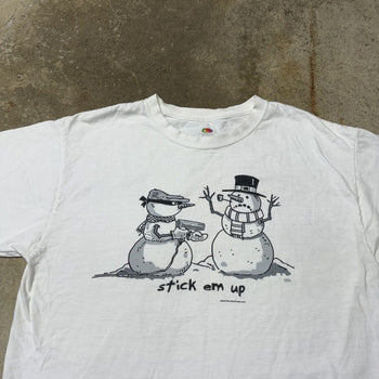 CAMISETA CON PISTOLA DE MUÑECO DE NIEVE STICK EM UP DE LOS AÑOS 2000 Y2K