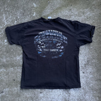 2000S HARLEY DAVIDSON THRASHED FADED BIKER GIRL TEE