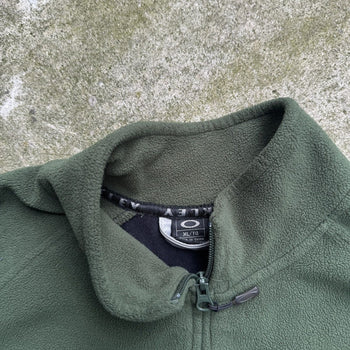 2000s OAKLEY GREEN ZIP UP PULLOVER FLEECE