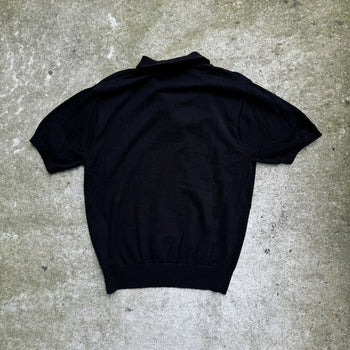 STUSSY CLASSIC BLACK POLO KNIT SWEATER