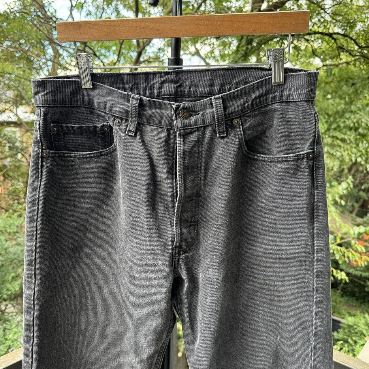 1990s Levi's 501 Jeans Faded Black Cropped USA