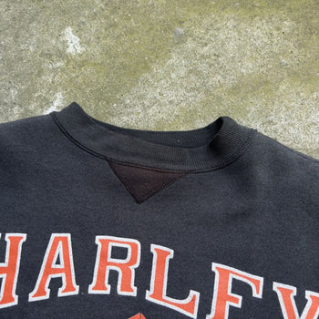 1990S HARLEY DAVIDSON UNIVERSITY CLEVELAND OHIO FADED CREWNECK