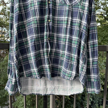 2000s Thrashed Faded Distressed Flannel Shirt