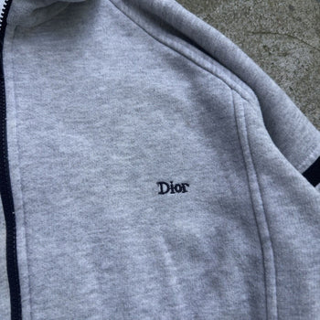 1990s DIOR MONSIEUR RAGLAN ZIP UP SWEATSHIRT GREY