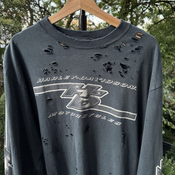 2000s Harley Davidson Thrashed Faded Distressed Longsleeve Tee