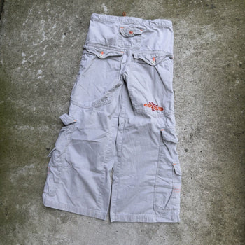 1990s JNCO STREET DIVISION CARGO KHAKI BAGGY FLARE PANTS