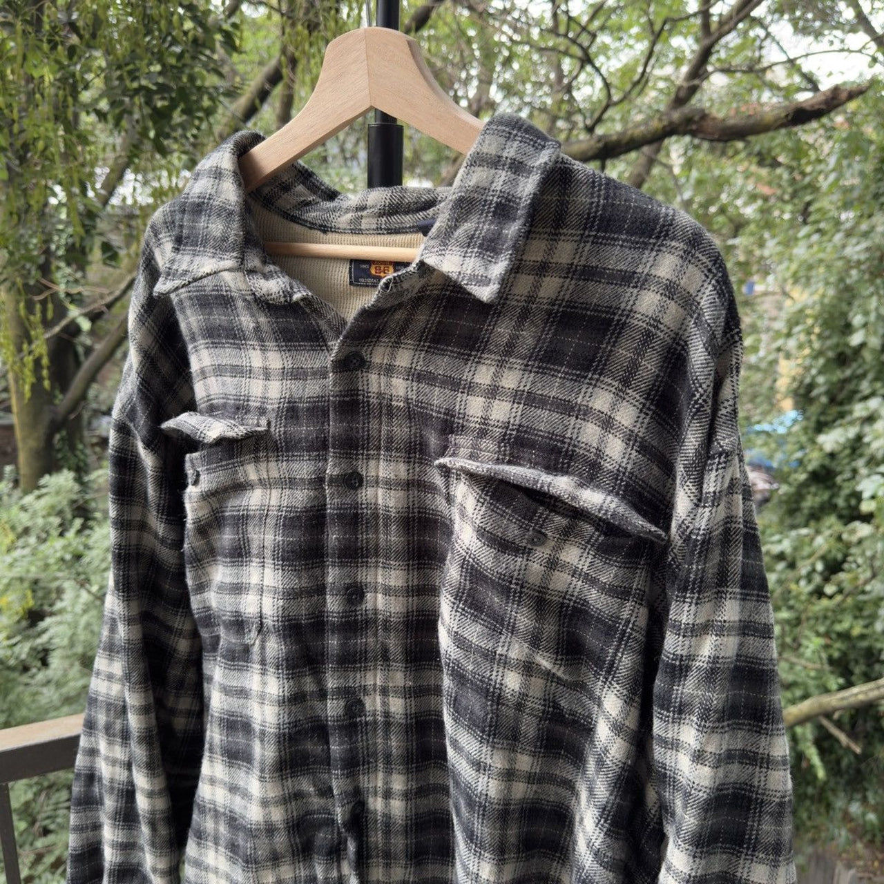 2000s Faded Thermal Plaid Flannel Jacket
