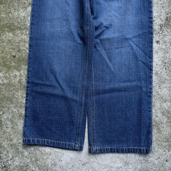 2000S Y2K LOCO BAGGY WIDE LEG BLUE SKATER DENIM JEANS