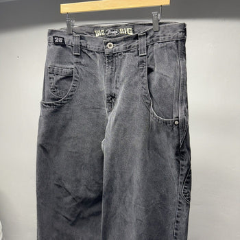 JNCO Big Rig Faded Black Denim Skater Y2K Jeans