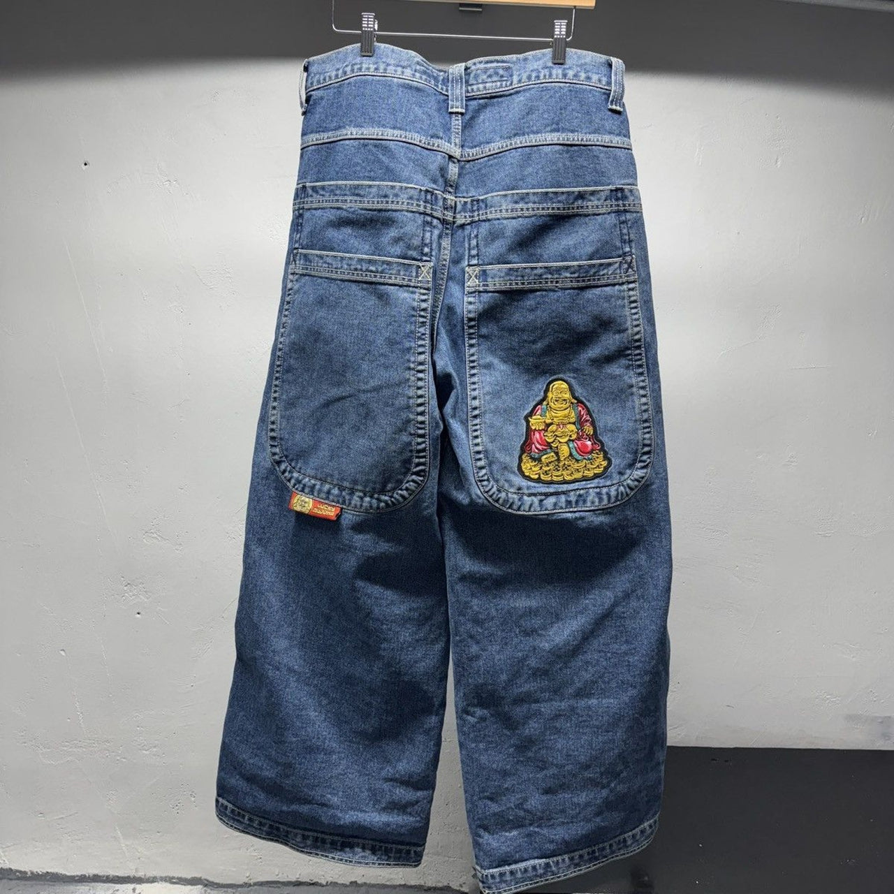 Jnco Buddah Dark Stone Baggy Wide Leg Skater Denim Jeans