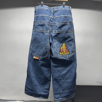 Jnco Buddah Dark Stone Baggy Wide Leg Skater Denim Jeans