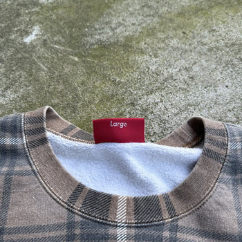 SUPREME SS21 BROWN PLAID CREWNECK
