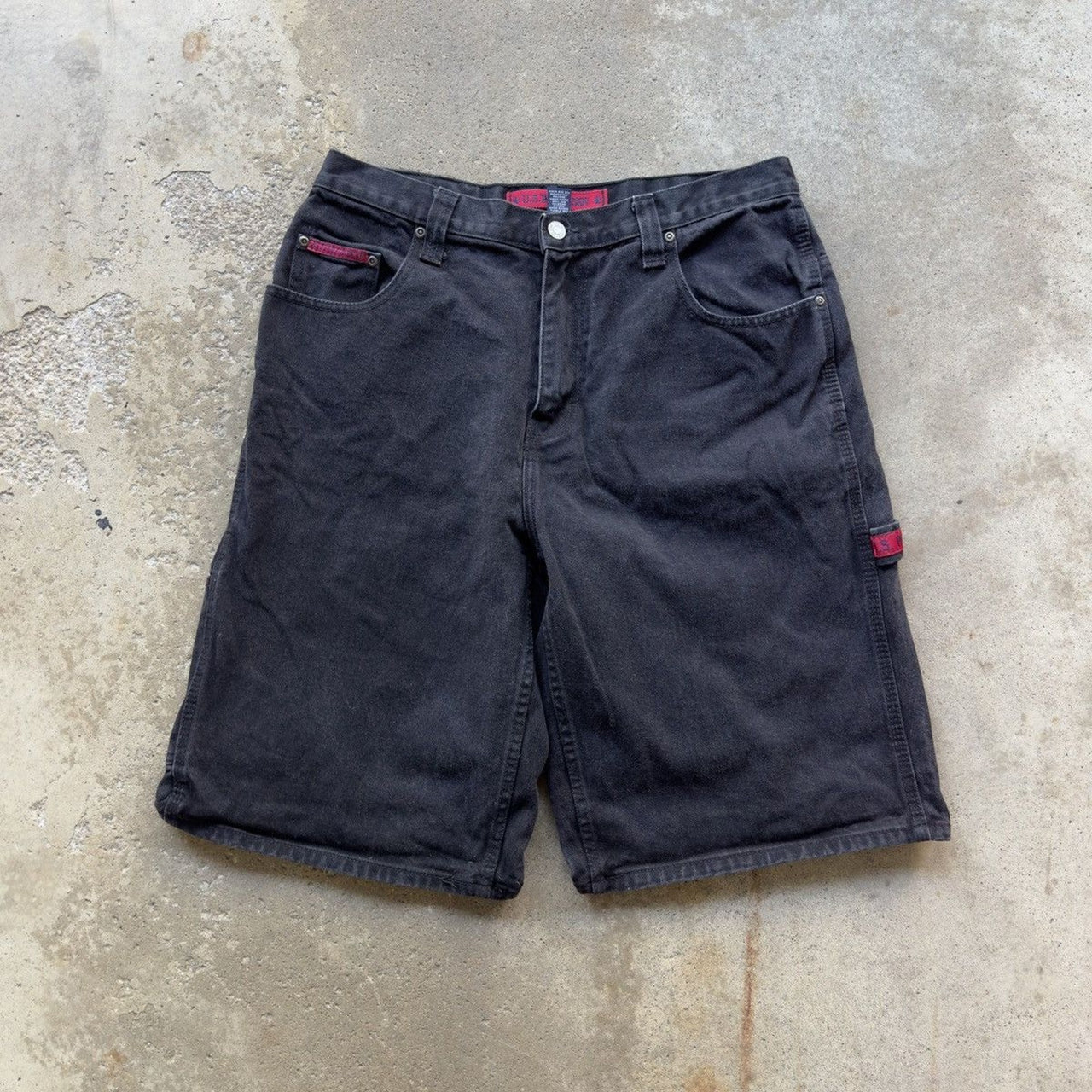 2000S US POLO ASSN BAGGY DENIM BLACK JEAN SHORTS JORTS