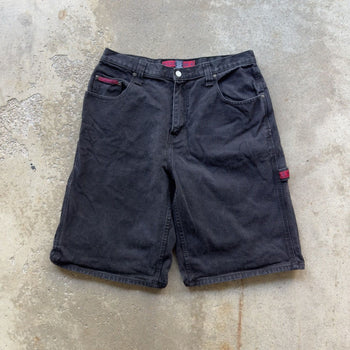 2000S US POLO ASSN BAGGY DENIM BLACK JEAN SHORTS JORTS