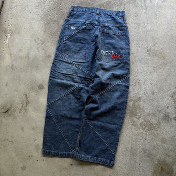 1990S/2000S Y2K OZOC BAGGY EMBROIDERED DENIM SKATER JEANS