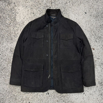 BROOKS BROTHERS BLACK HEAVY SUEDE JACKET