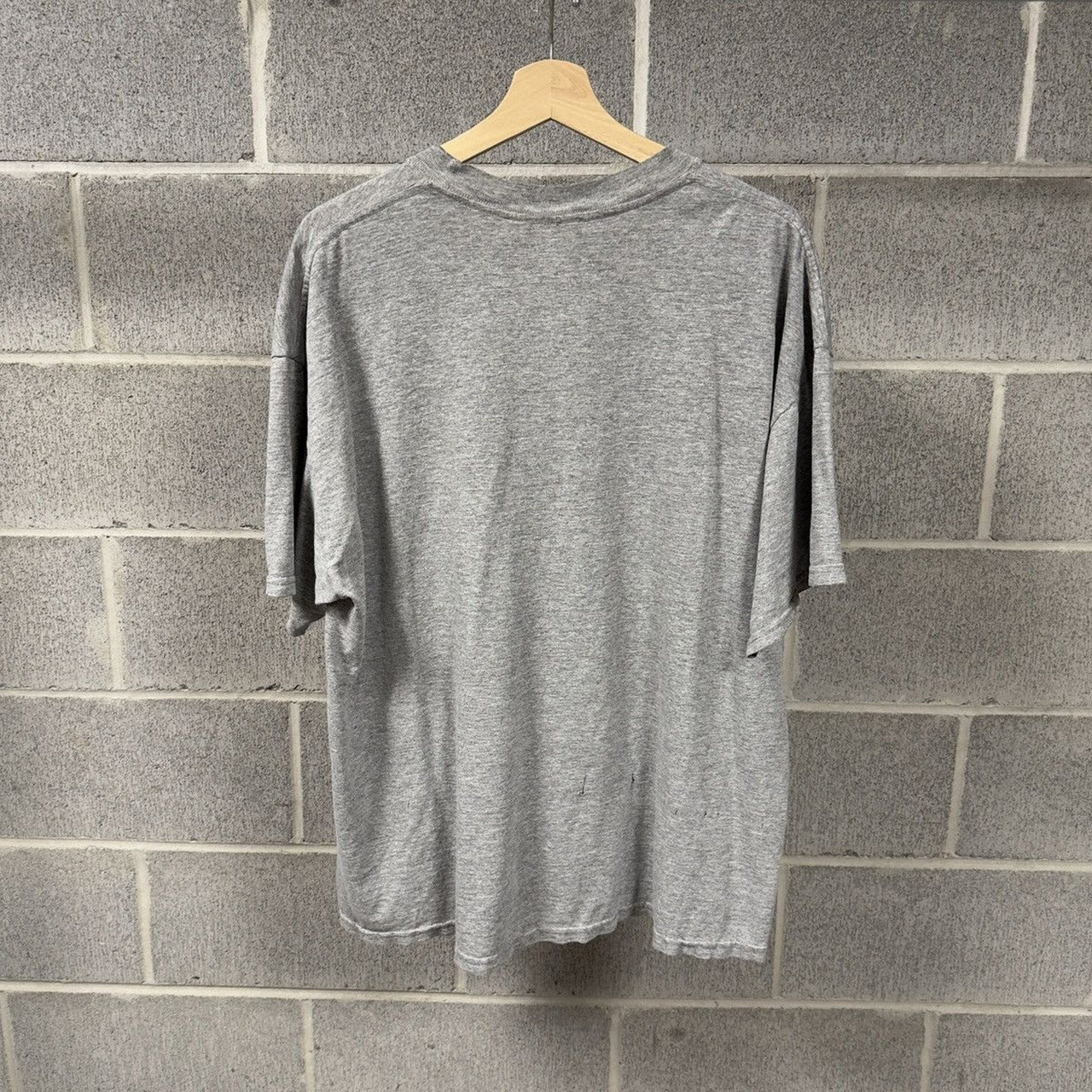 2000s Thrashed Faded Print Paper Thin Distressed Grey Tee