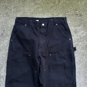 CARHARTT FADED BLACK DOUBLE KNEE PANTS