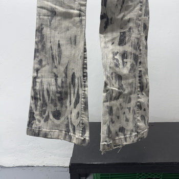 2000s Y2K Women's Blue Asphalt Washed Filthy Flare Jeans Grunge