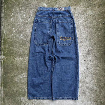 1990s Y2K MENACE BAGGY WIDE LEG DENIM SKATER JEANS