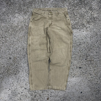 2000s Faded Thrashed Lee Dungarees Baggy Carpenter Pants