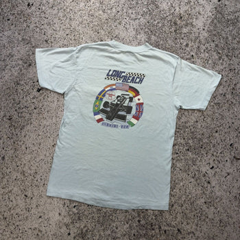 Camiseta de bolsillo de Fórmula 1 descolorida de los años 80