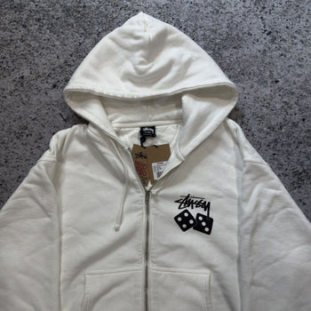 Stussy White Dice Zip Up Hoodie