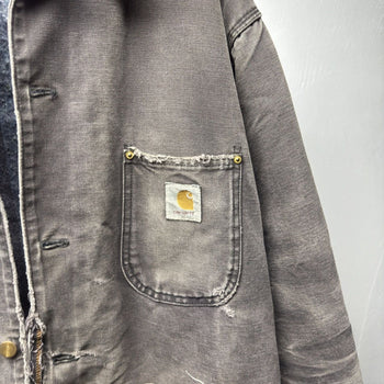 1990s Carhartt Faded Thrashed Distressed Chore Coat Jacket
