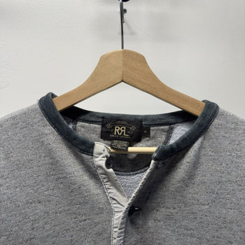 Vintage 2000s RRL Grey Henley Sweatshirt Faded