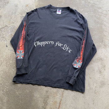 2000S WEST COAST CHOPPERS FOR LIFE FLAME LONGSLEEVE TEE