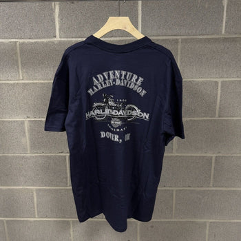 2000s Harley Davidson Navy Blue Flame Tee