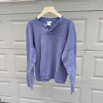 1990s Thrashed Distressed Faded Henley Shirt