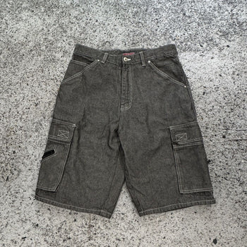 Shorts vaqueros skater cargo de pierna ancha y holgados, estilo Y2K, de los años 90