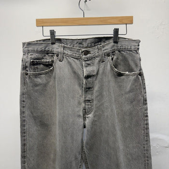 Vintage 1980s Levi's 501 Made in USA Faded Distressed Grey Jeans
