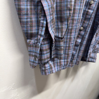 Vintage 1990s Yves Saint Laurent Plaid Shirt Faded Distressed