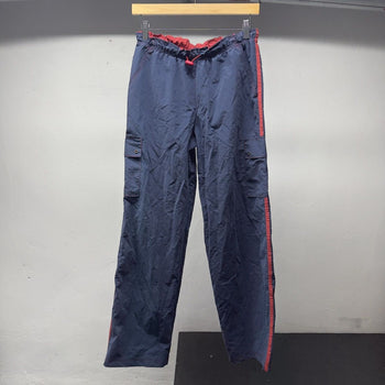 2000s Navy Blue Red Nylon Cargo Track Pants
