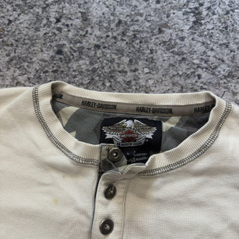 2000s Harley Davidson Henley Shirt