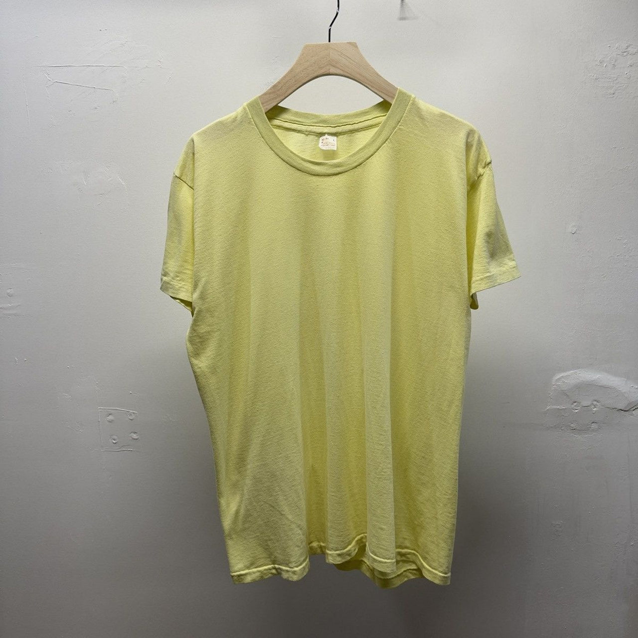 Vintage 1990s Made in USA Pale Yellow Blank Tee