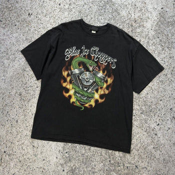 2000s Faded Blue Ice Choppers Biker Tee